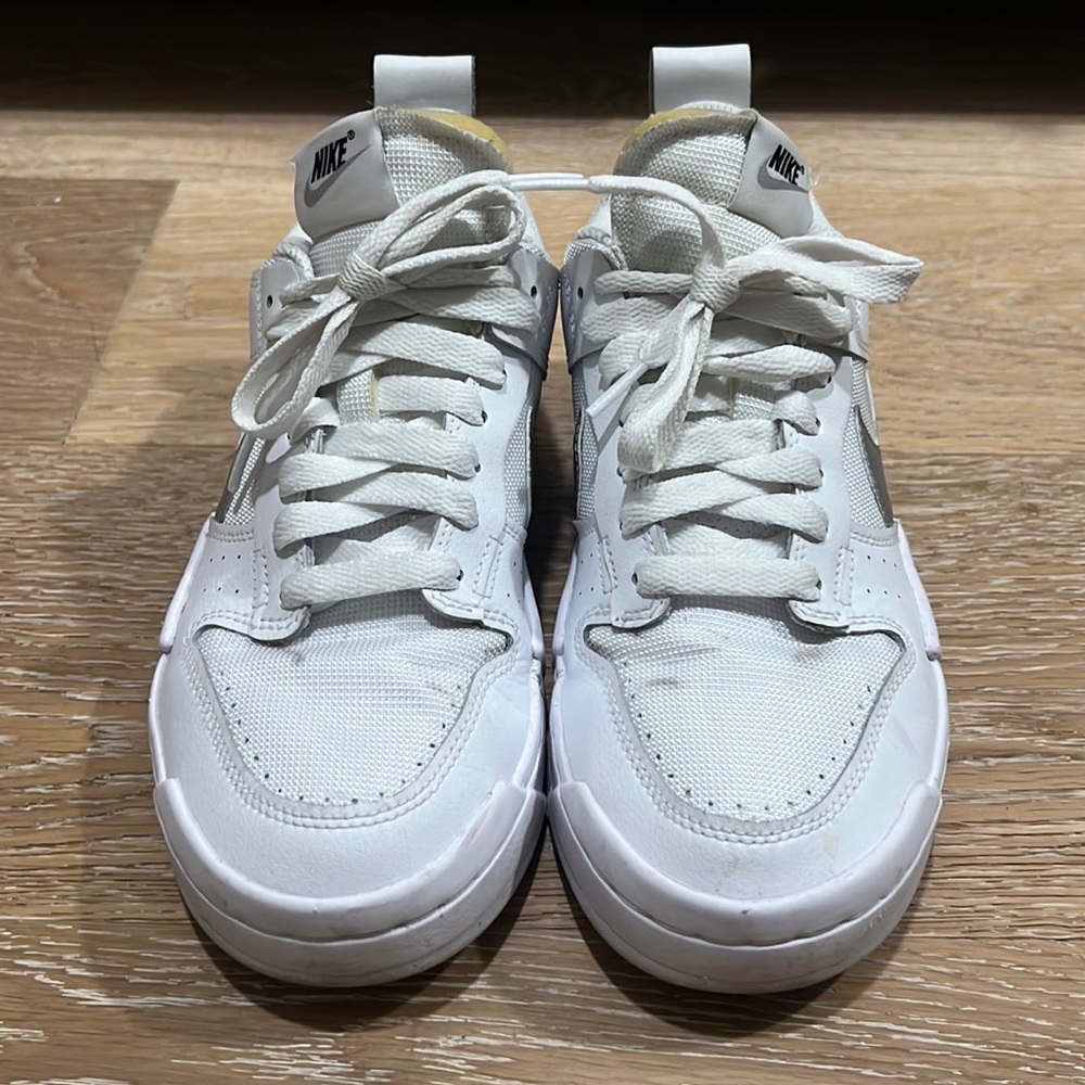White with silver accent Nike dunk low